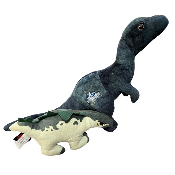 Jurassic World Plush Raptor Dinosaur Toy Nursery Decor Shower Gift 15” Lot of 2 - Picture 3 of 11